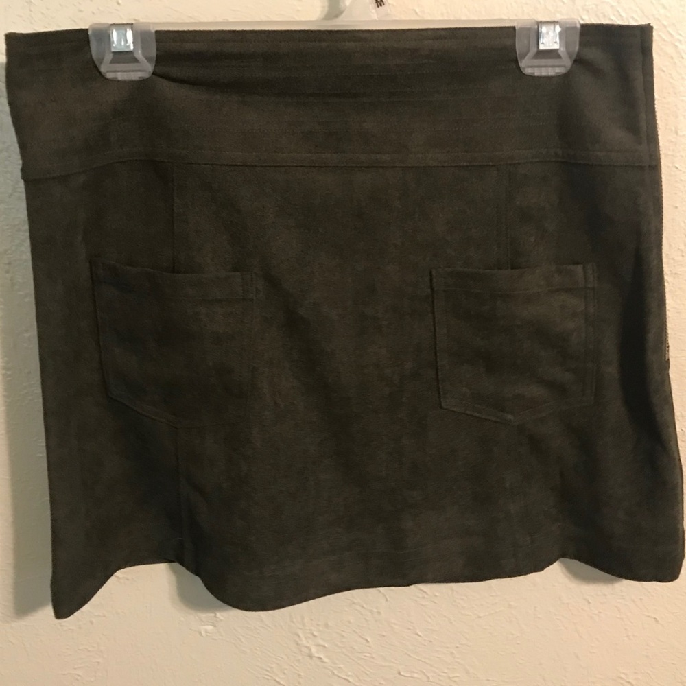 NWT Olive Suede Mini Skirt